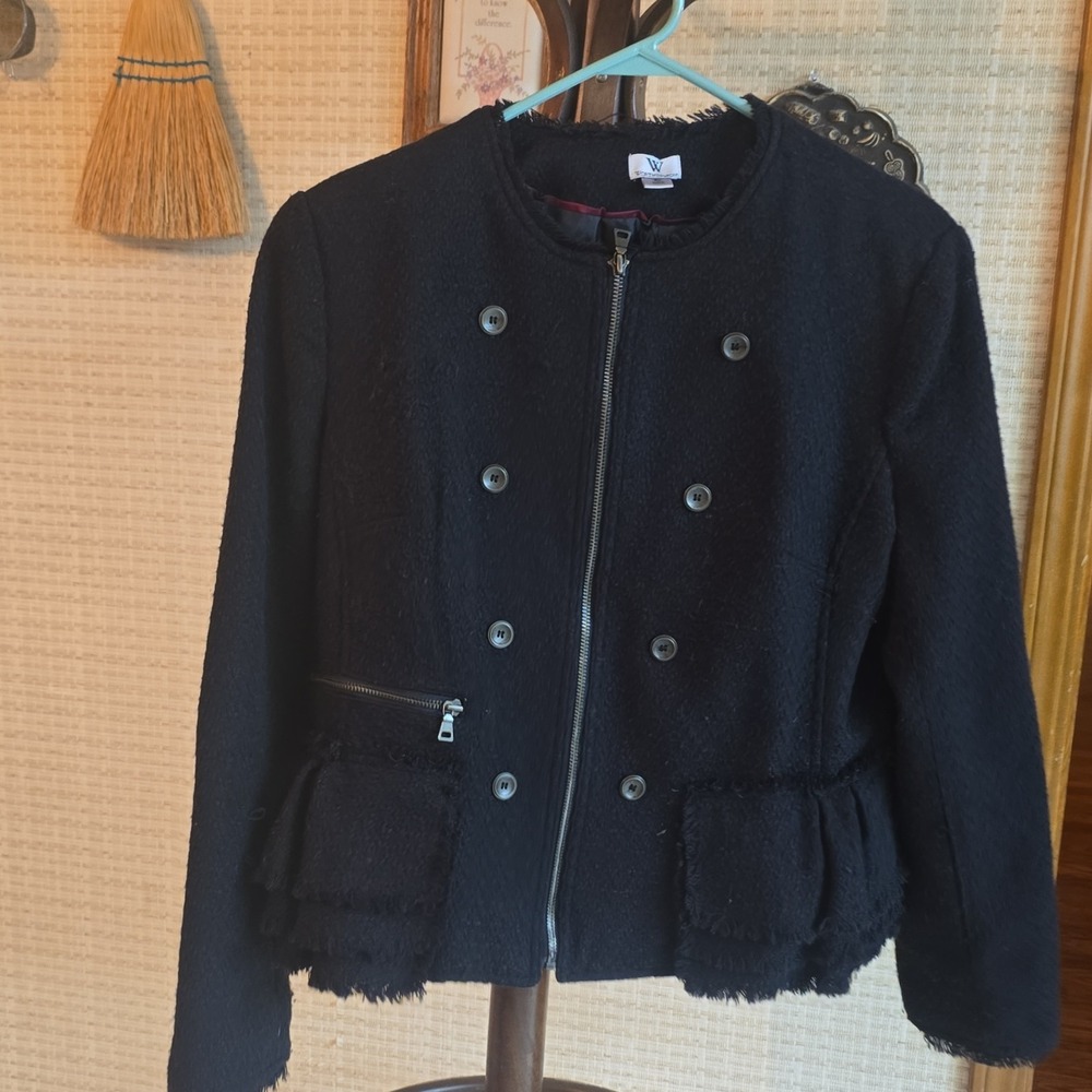 NOS NWT Worthington Lady Jacket Deconstructed Designer Sz XL Back Peplum Y2K 00s